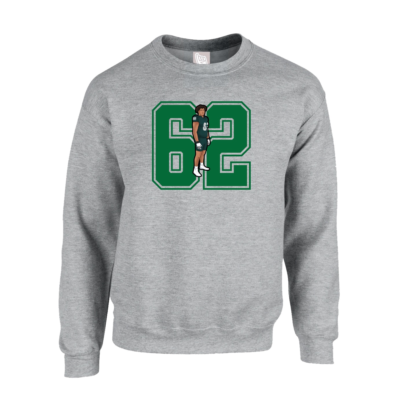Fleece Crew — Number in Grey