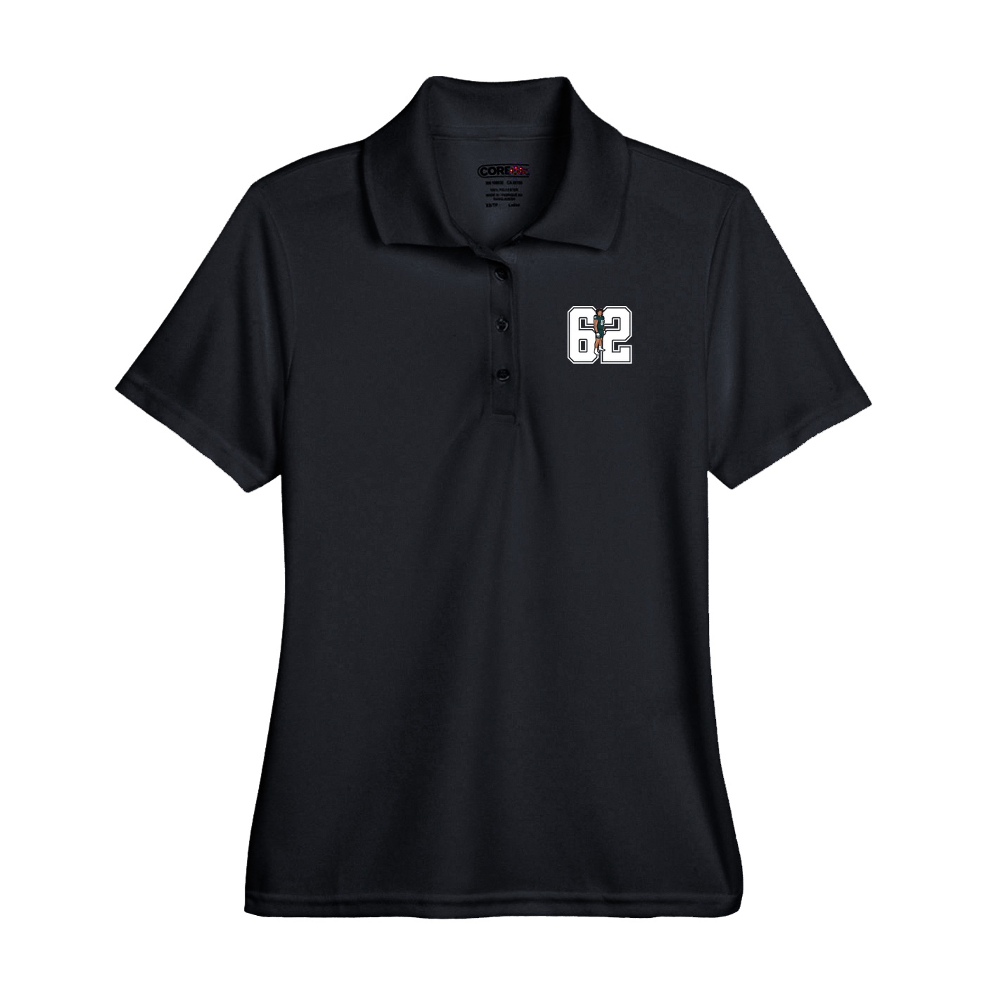 Performance Polo — Number in Black