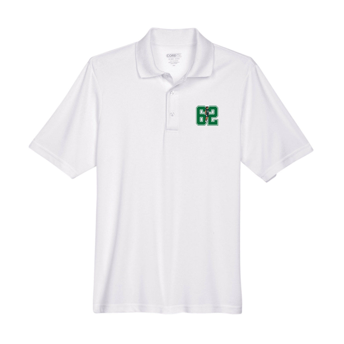 Performance Polo — Number in White
