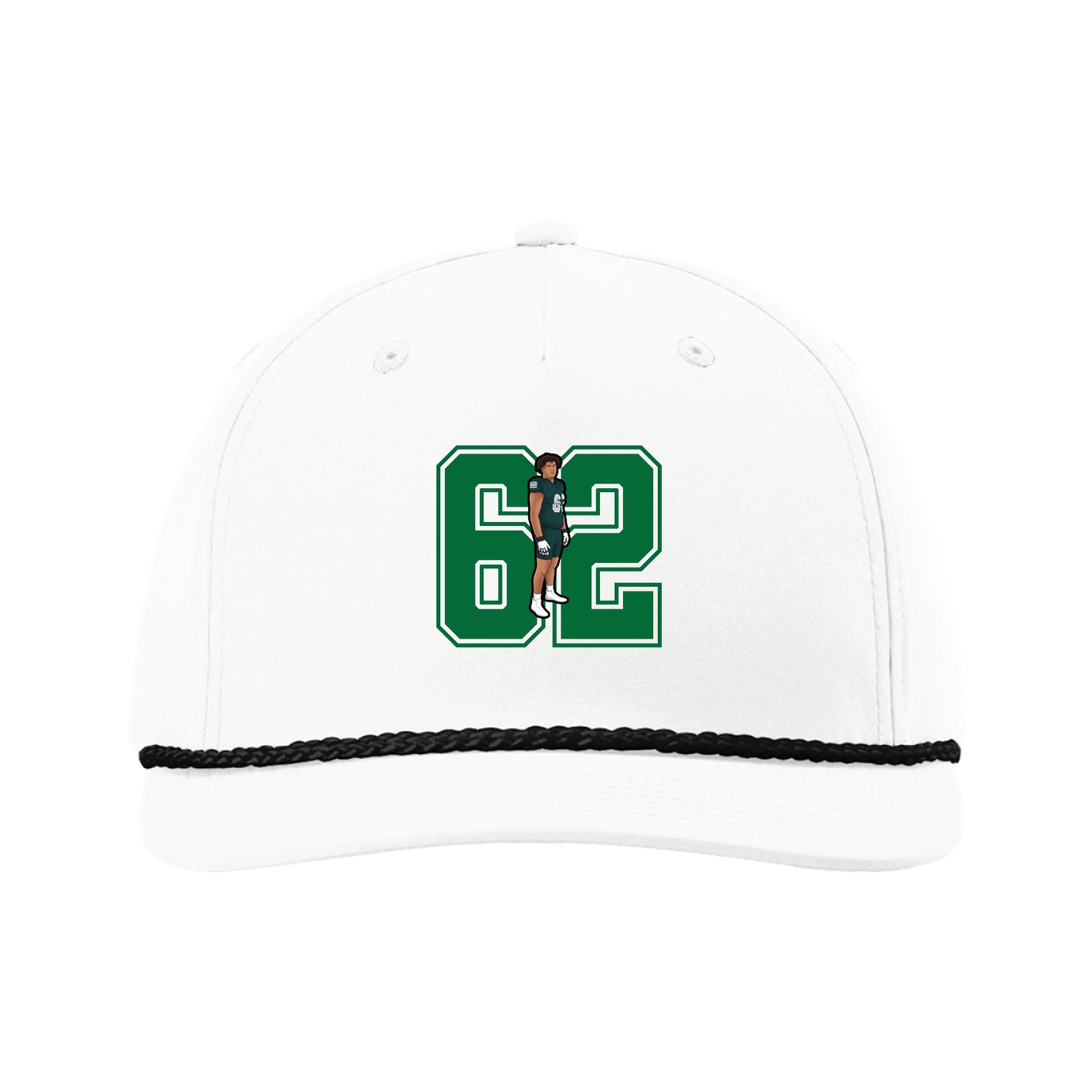 Five-Panel Classic Rope Cap — Number in White