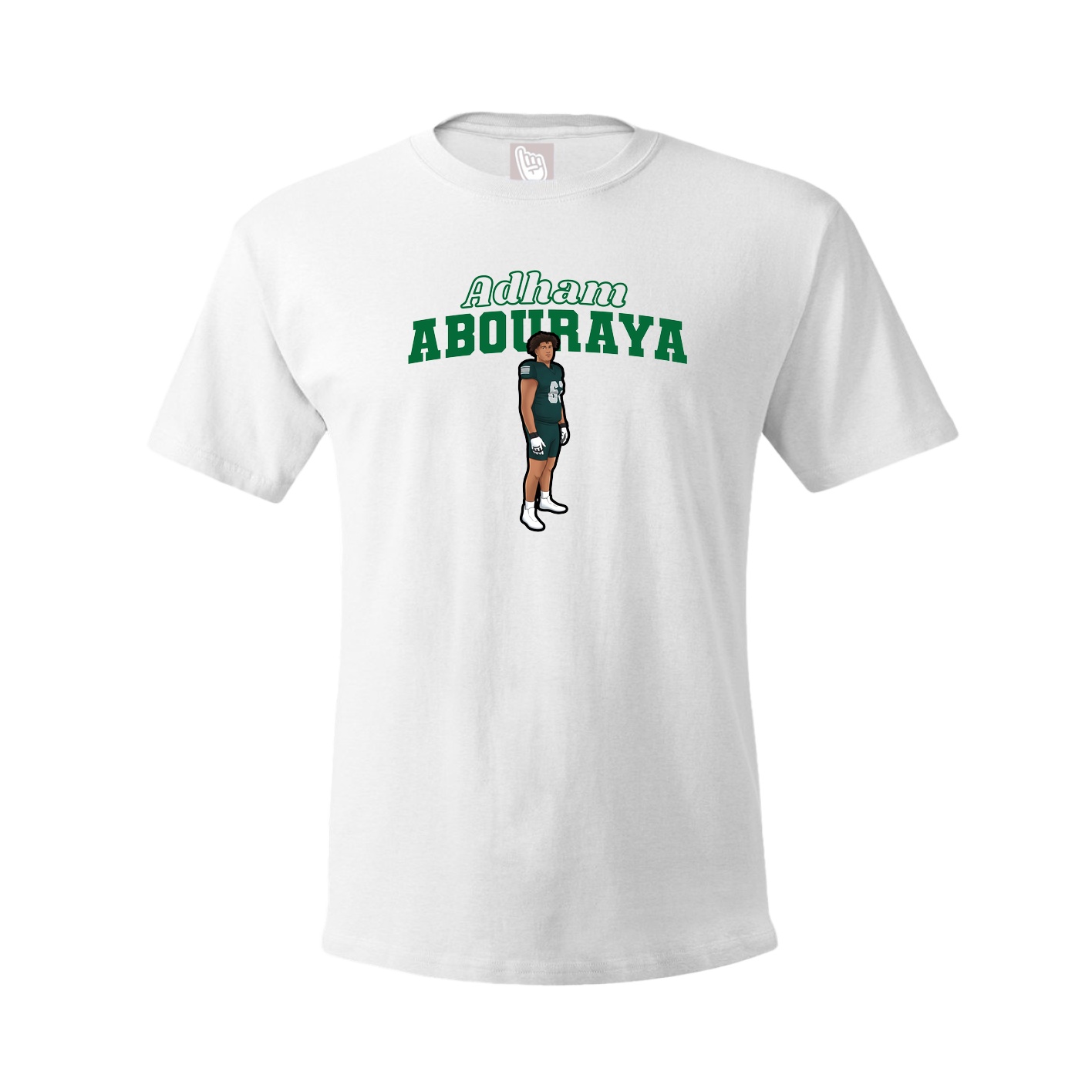 Youth Tee — Name Arch in White