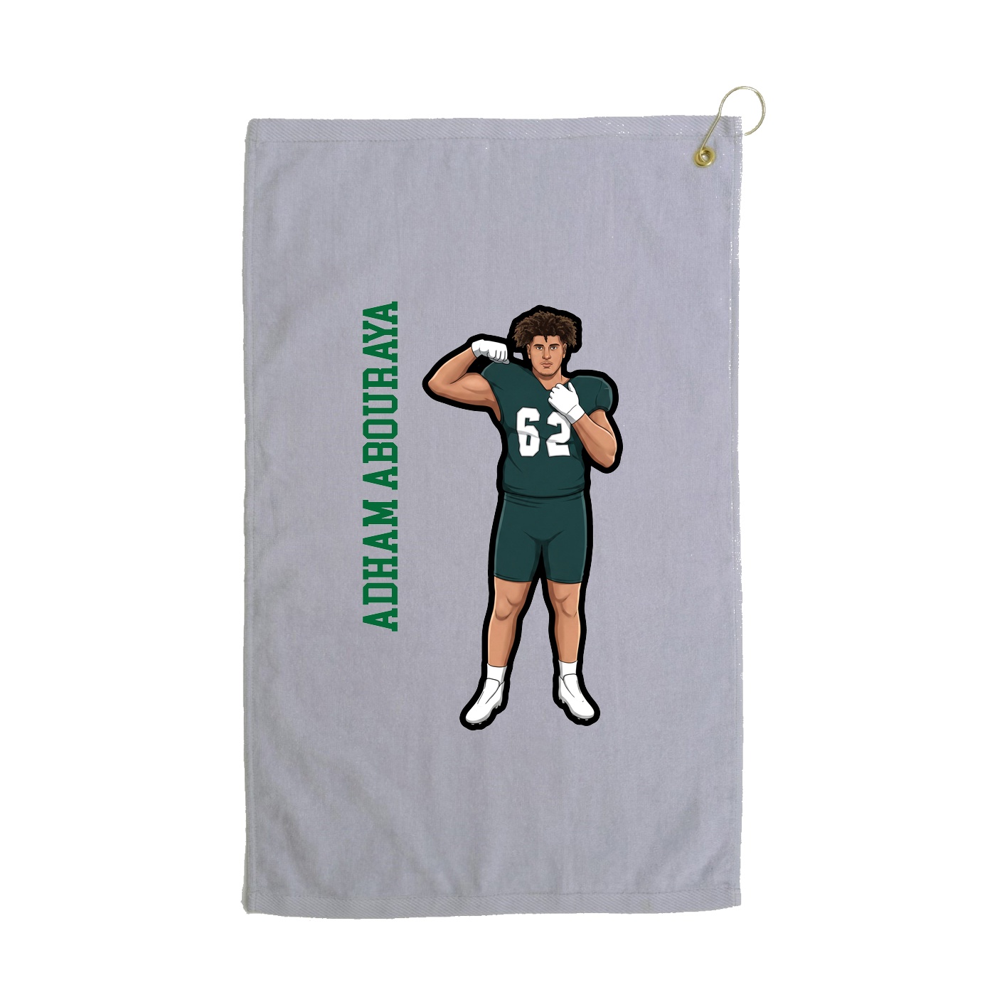 Golf Towel — Name Vertical in Grey