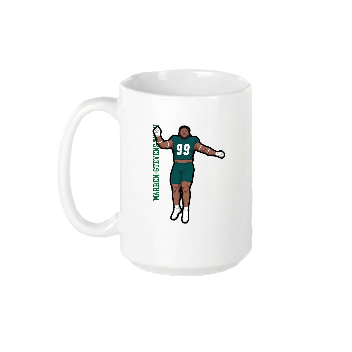15oz Coffee Mug — Name Vertical in White
