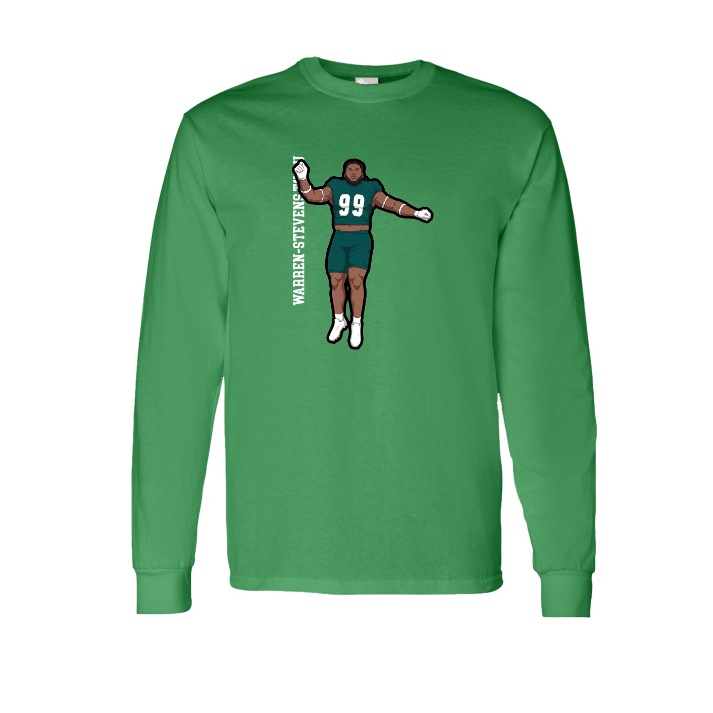 Long Sleeve Tee — Name Vertical in Green