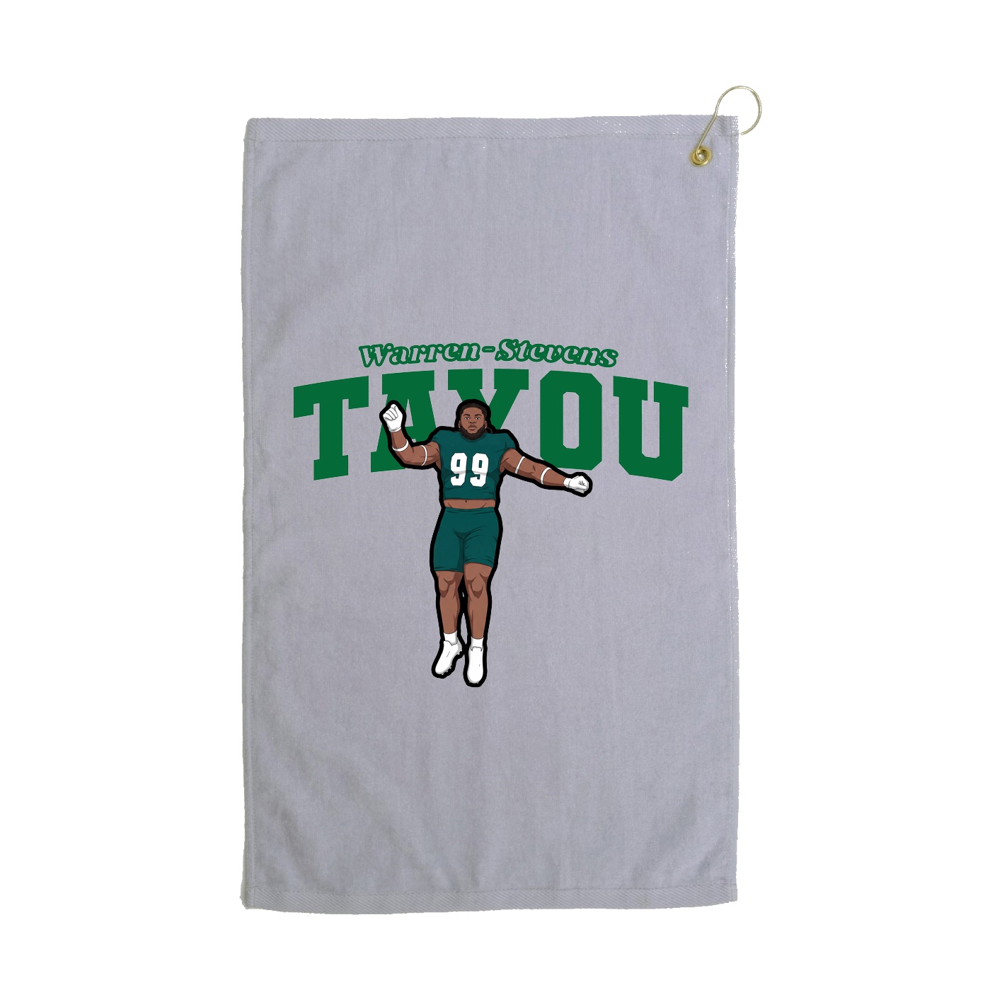 Golf Towel — Name Arch in Grey