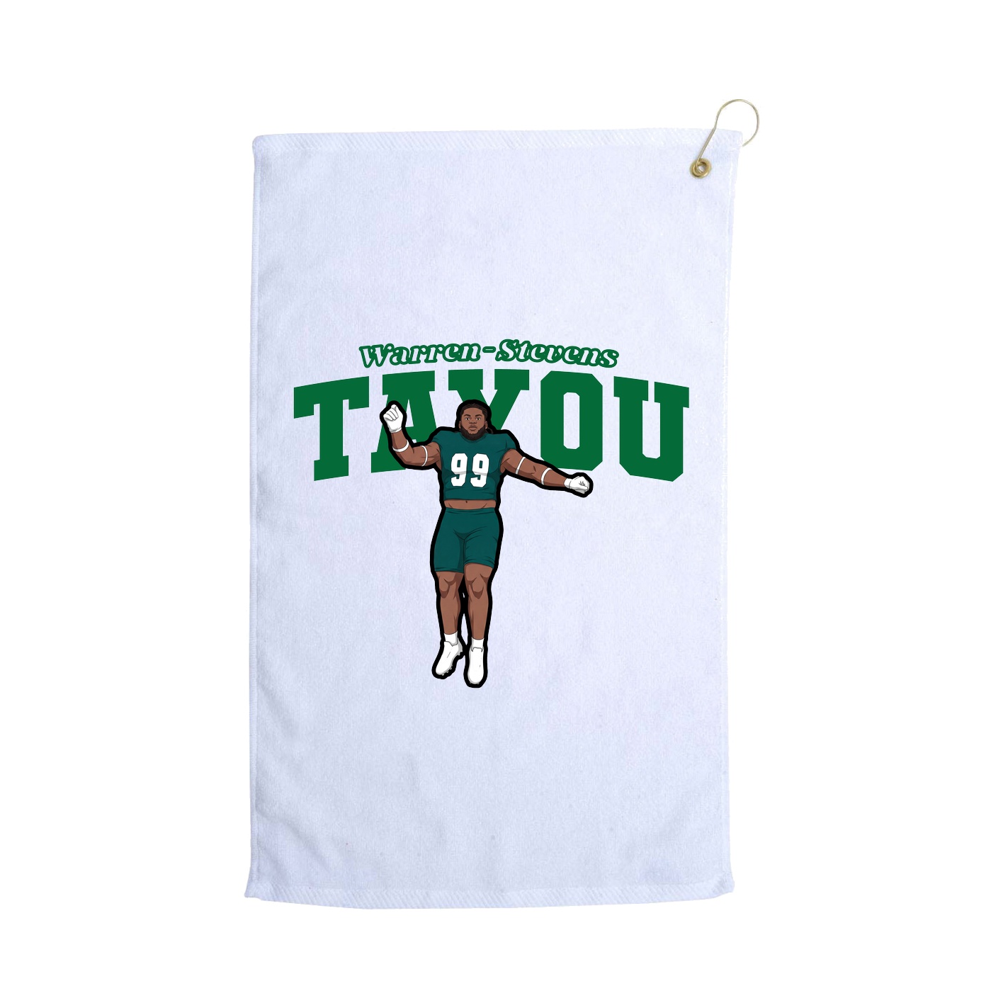 Golf Towel — Name Arch in White