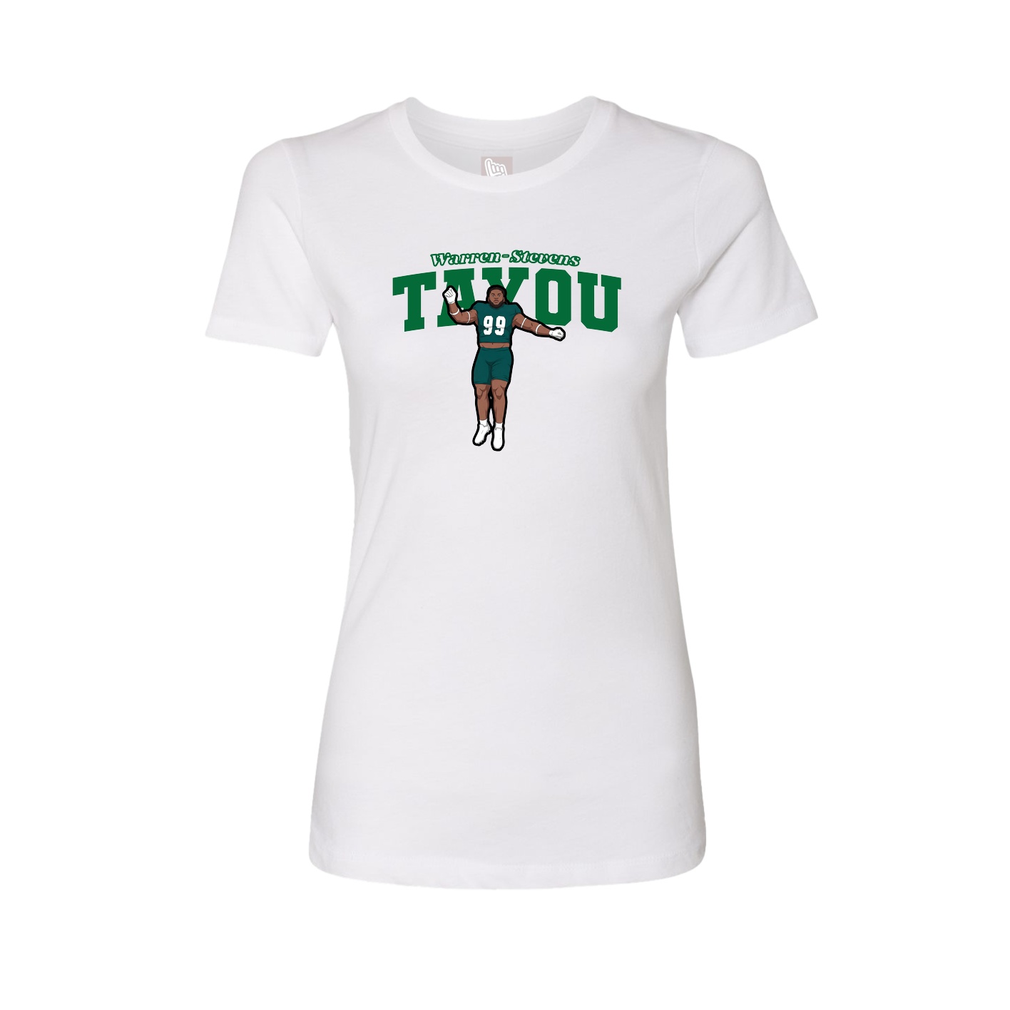 Womens Tee — Name Arch in White
