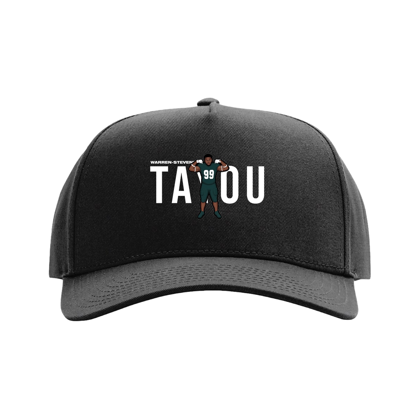 Full Fabric Five-Panel Champ Cap — Player Name in Black