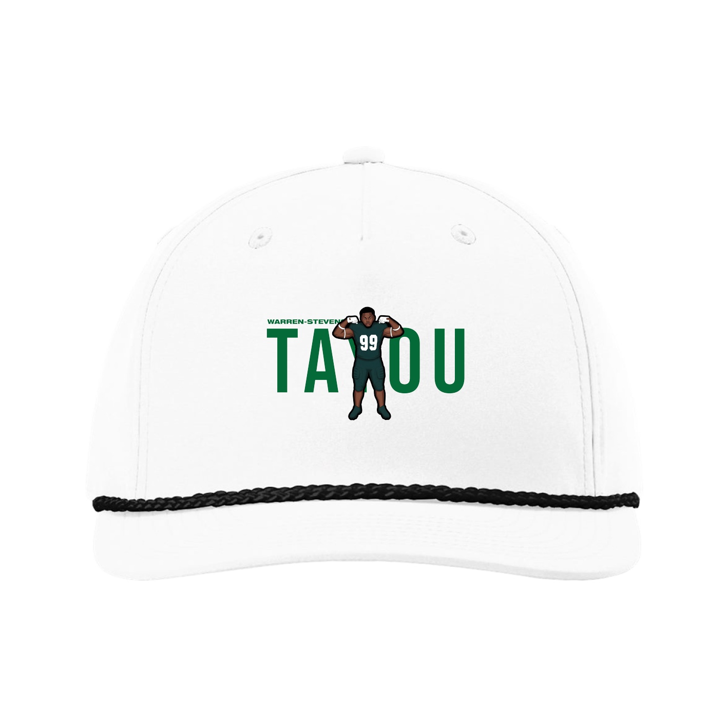 Five-Panel Classic Rope Cap — Player Name in White