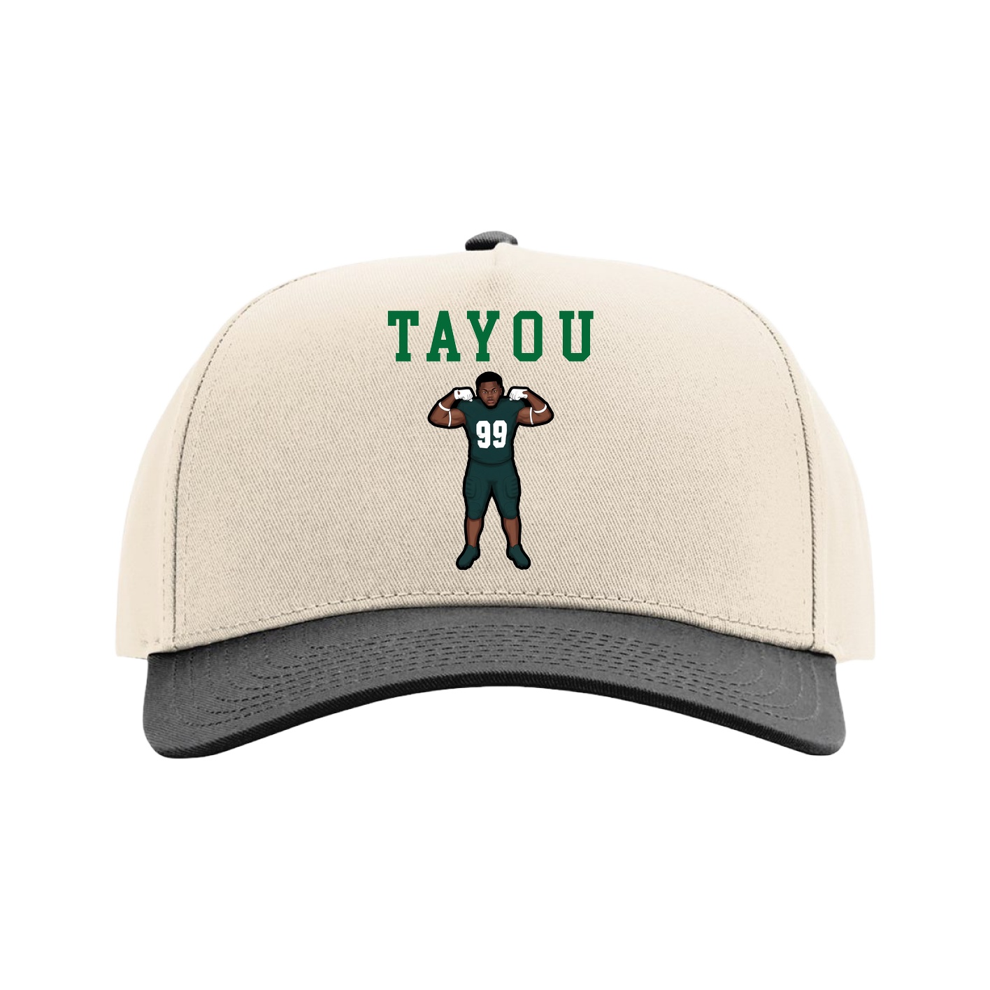 Full Fabric Five-Panel Champ Cap — Shirsey in Cream/Black