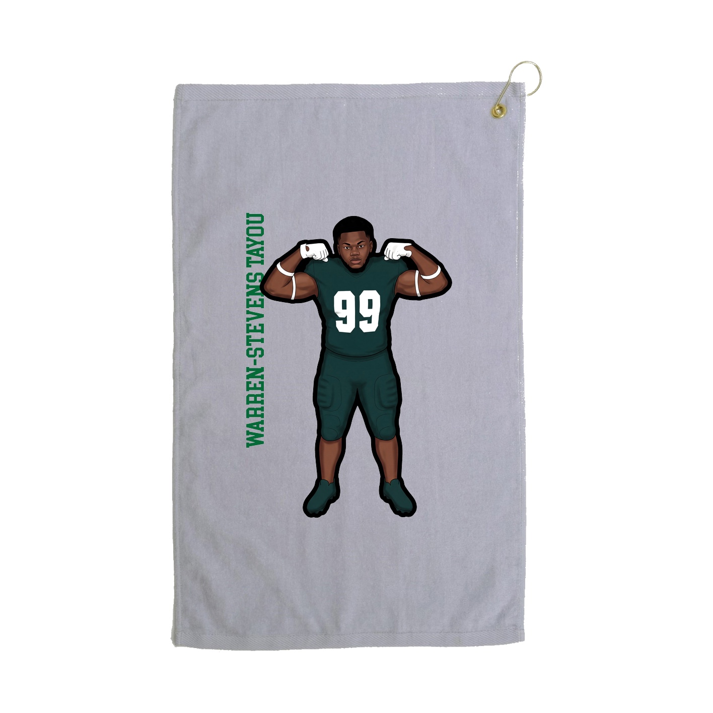 Golf Towel — Name Vertical in Grey