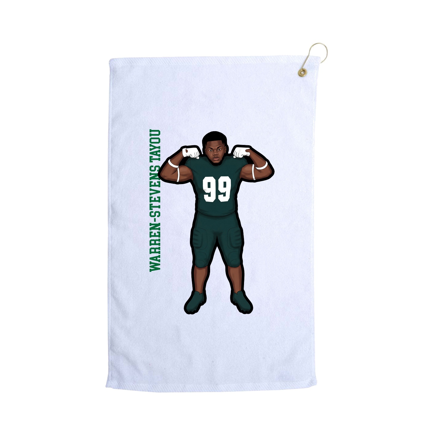 Golf Towel — Name Vertical in White