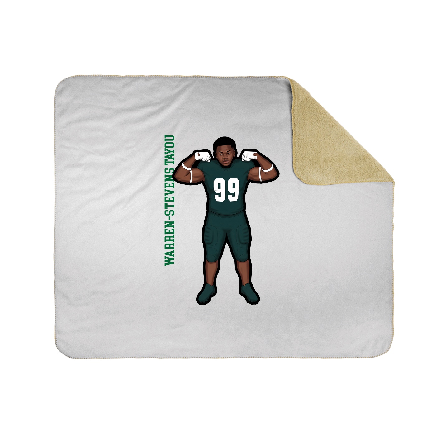Throw Blanket — Name Vertical in White