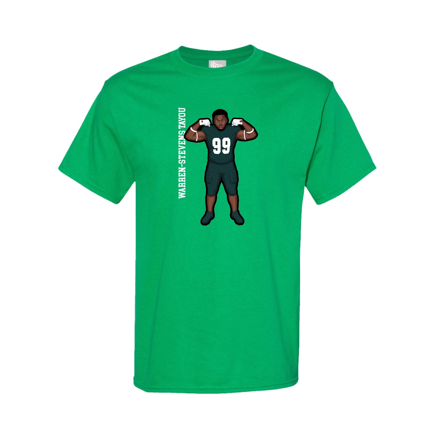 Youth Tee — Name Vertical in Green