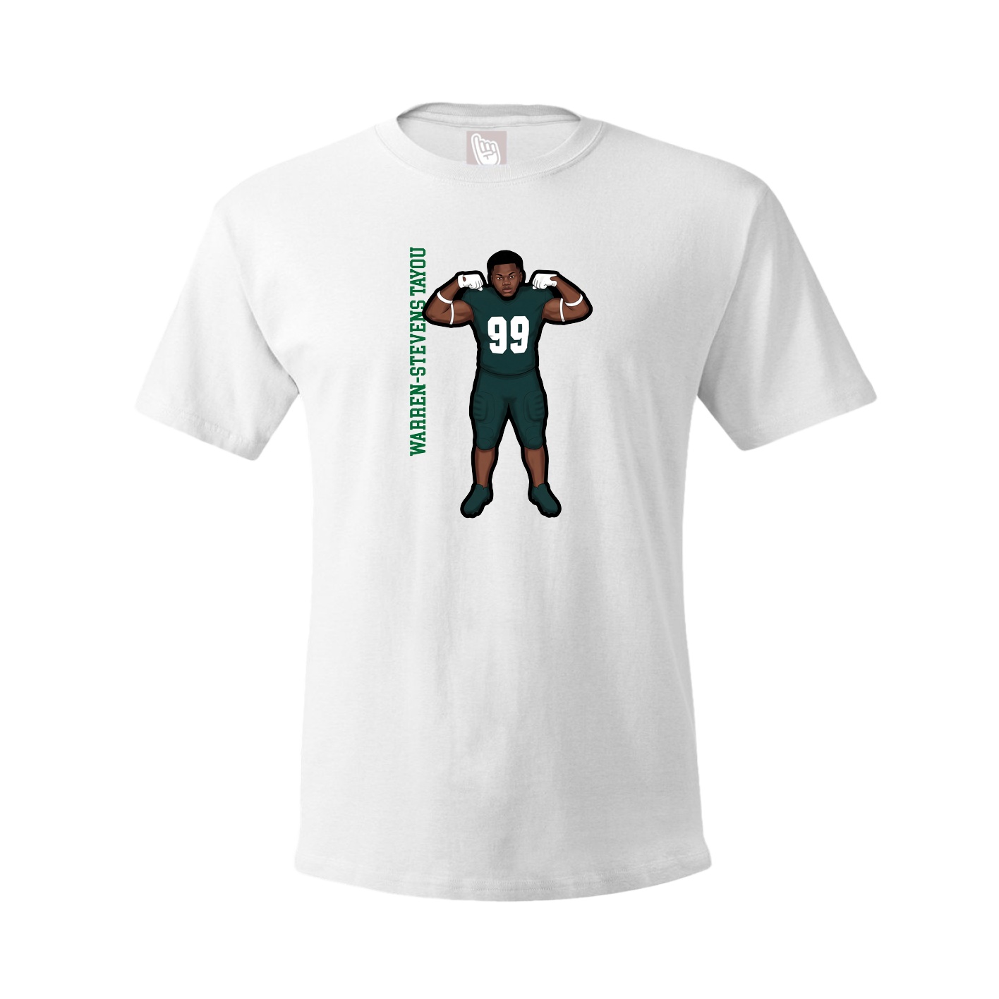 Youth Tee — Name Vertical in White