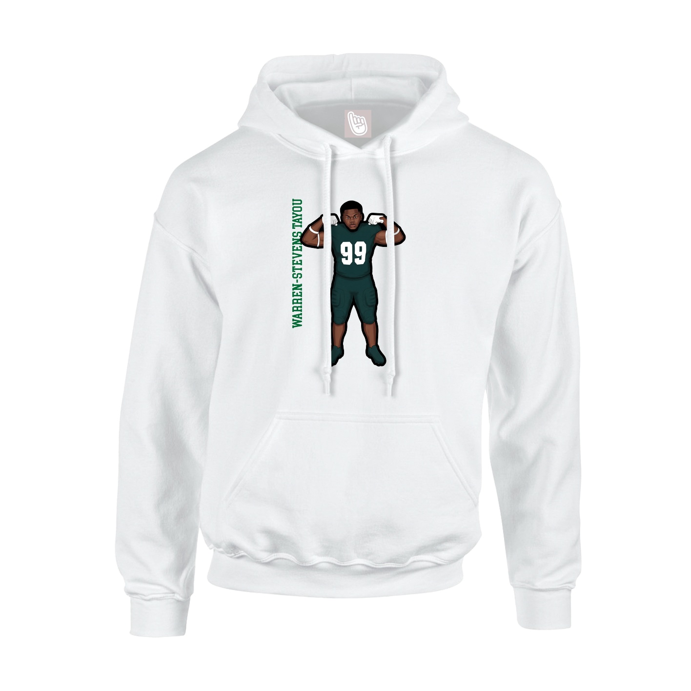 Youth Hoodie — Name Vertical in White