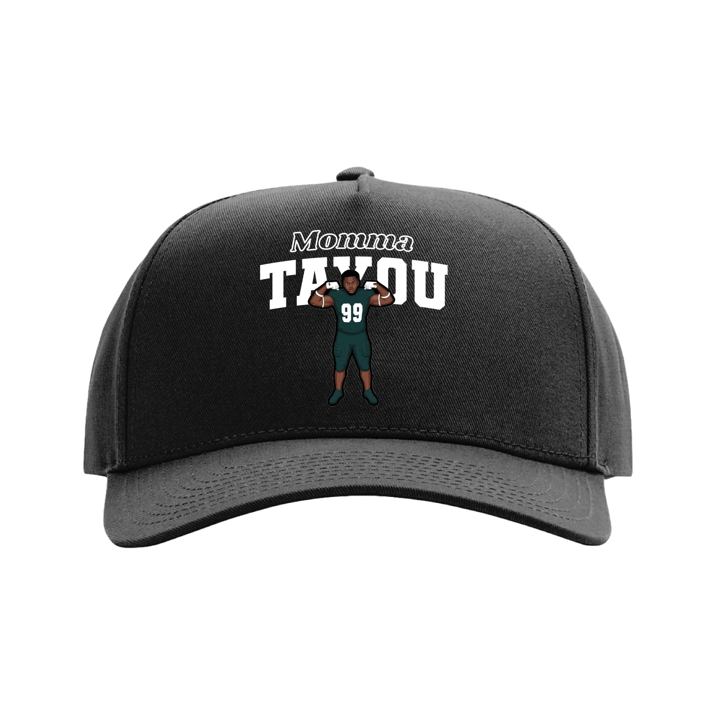 Full Fabric Five-Panel Champ Cap — Mothers Day Block in Black