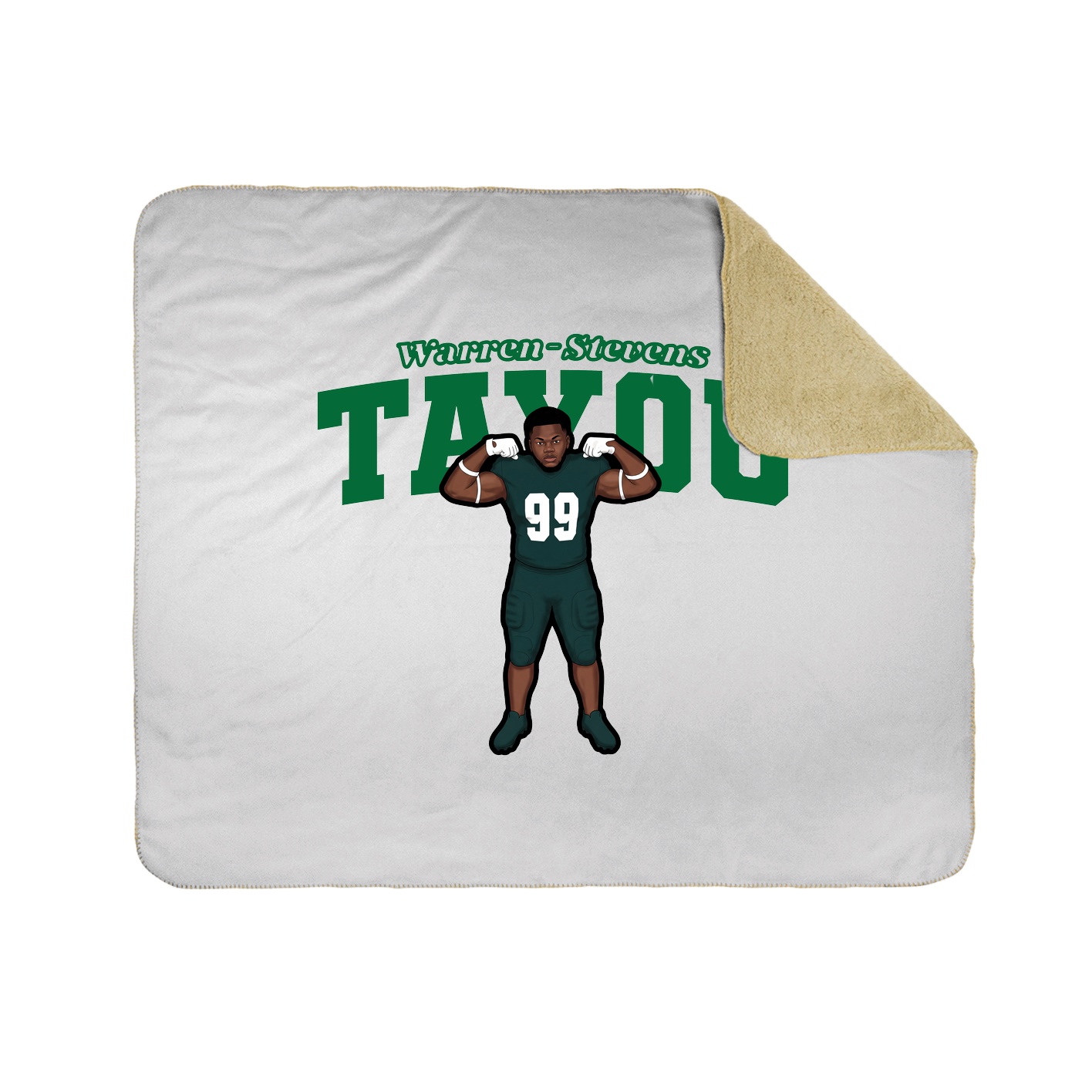 Throw Blanket — Name Arch in White