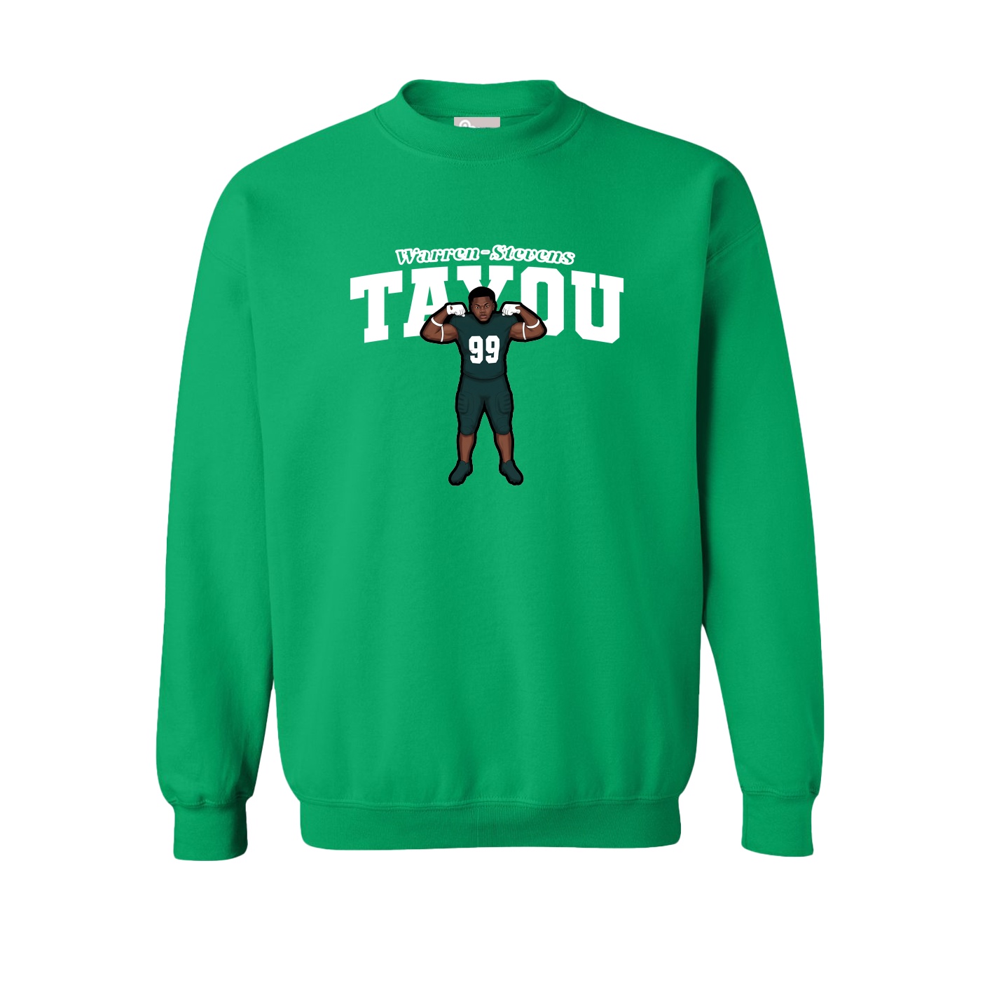 Fleece Crew — Name Arch in Green