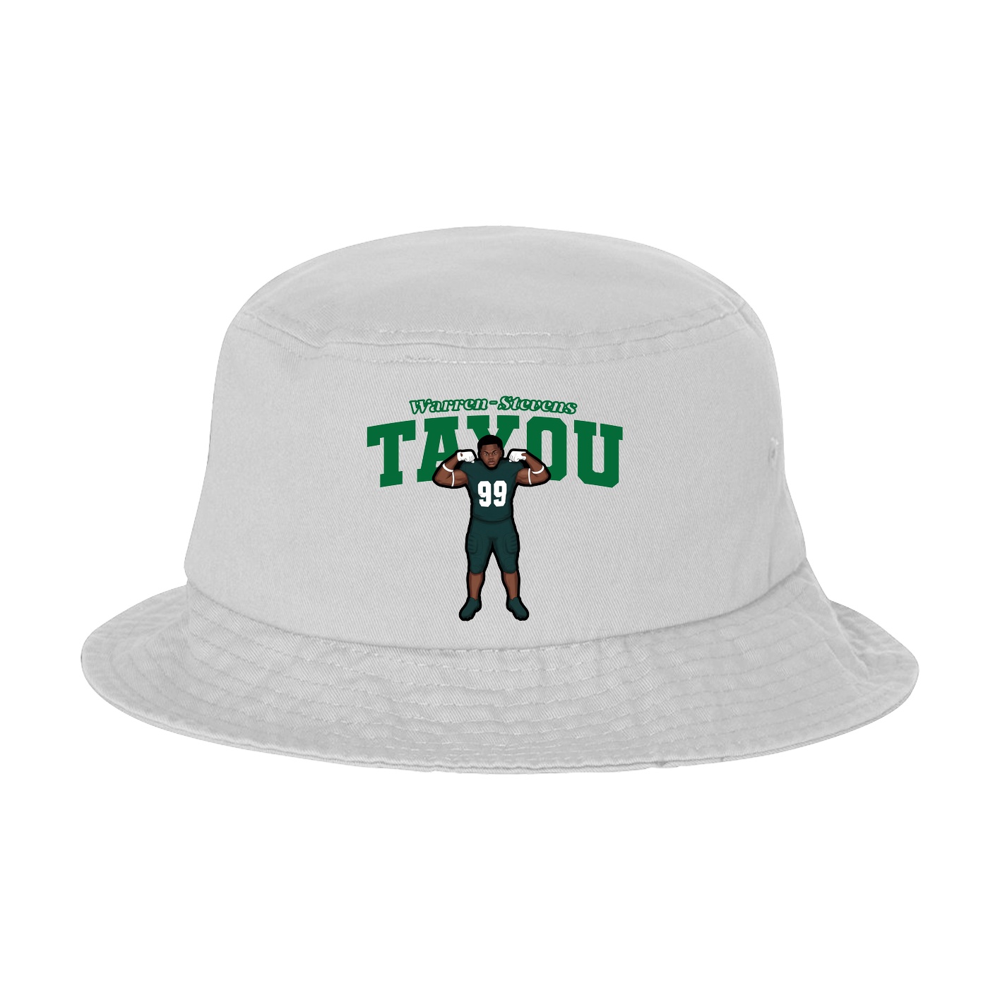 Bucket Cap — Name Arch in White