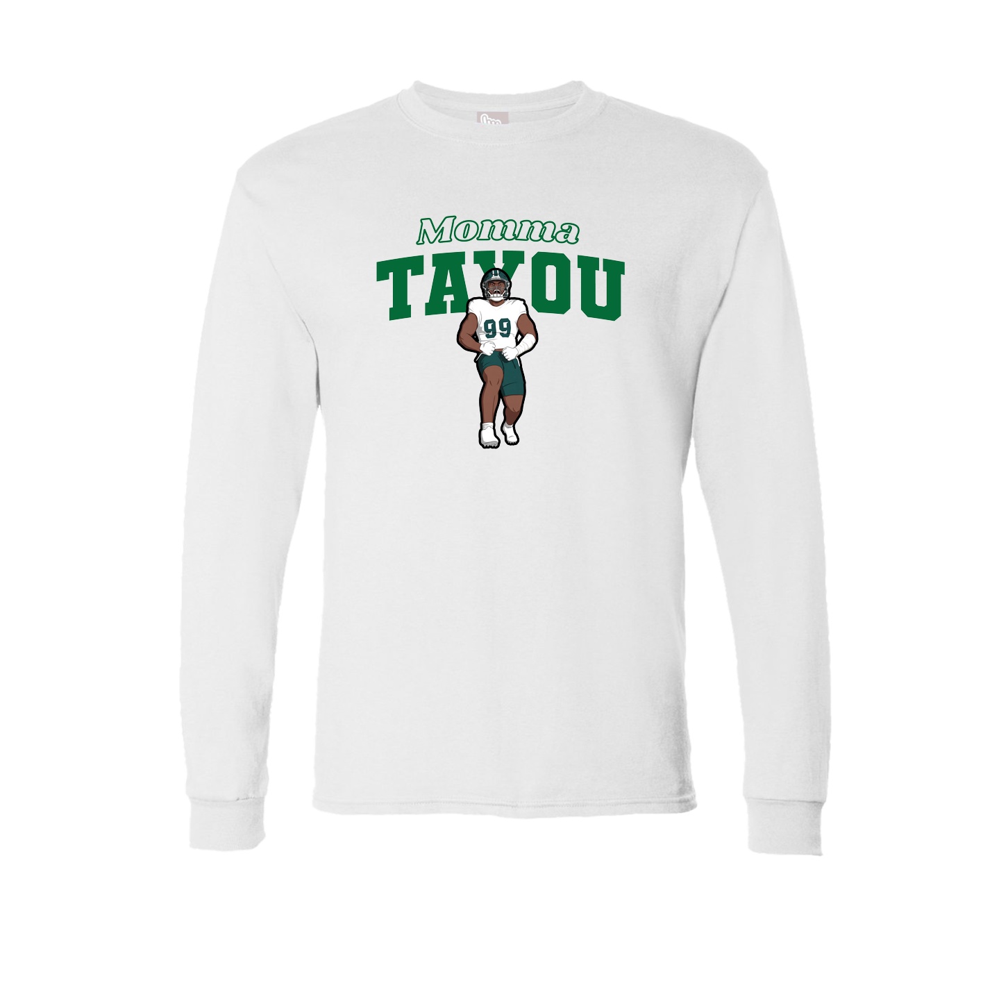 Long Sleeve Tee — Mothers Day Block in White