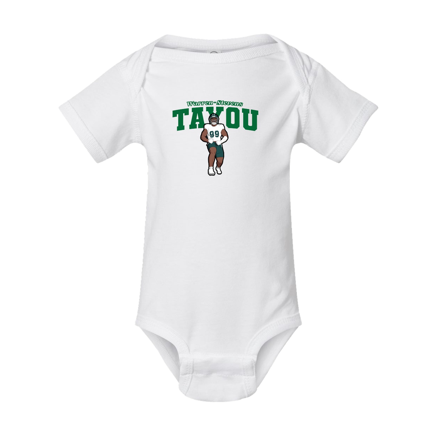 Baby Onesie — Name Arch in White