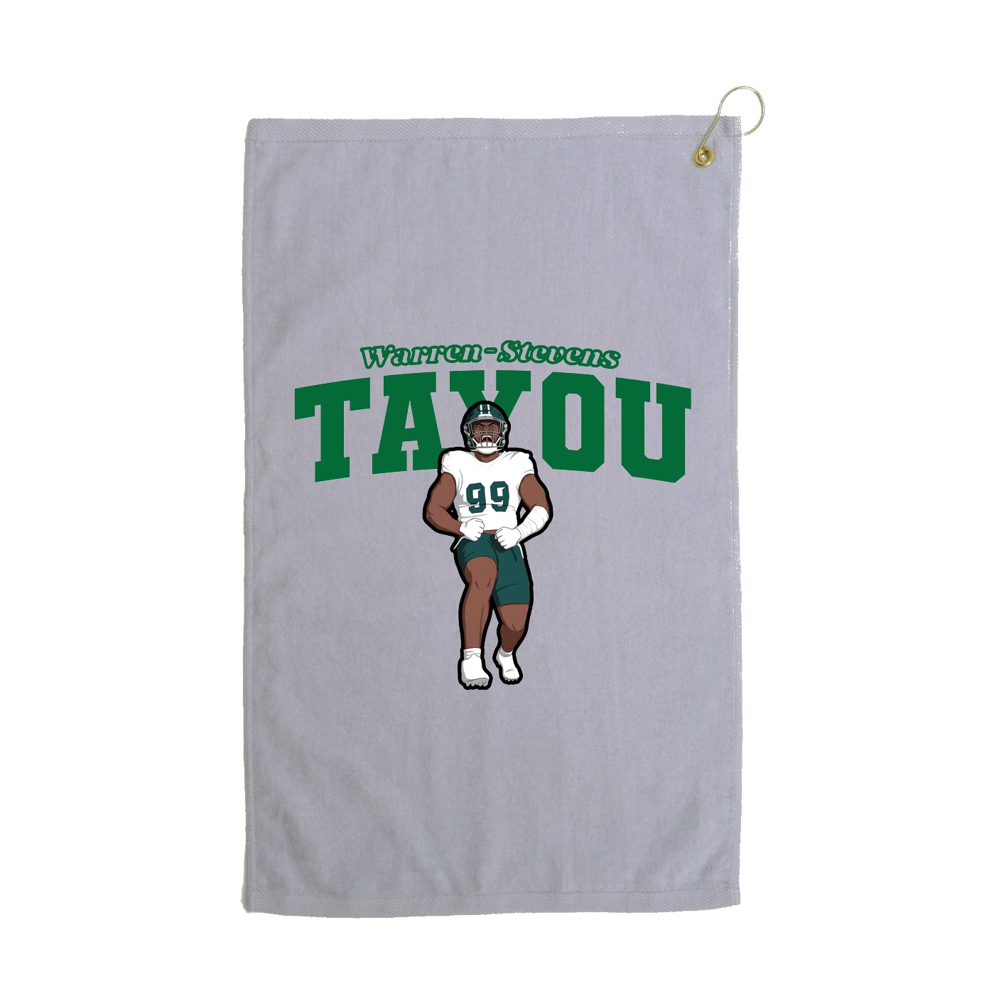 Golf Towel — Name Arch in Grey