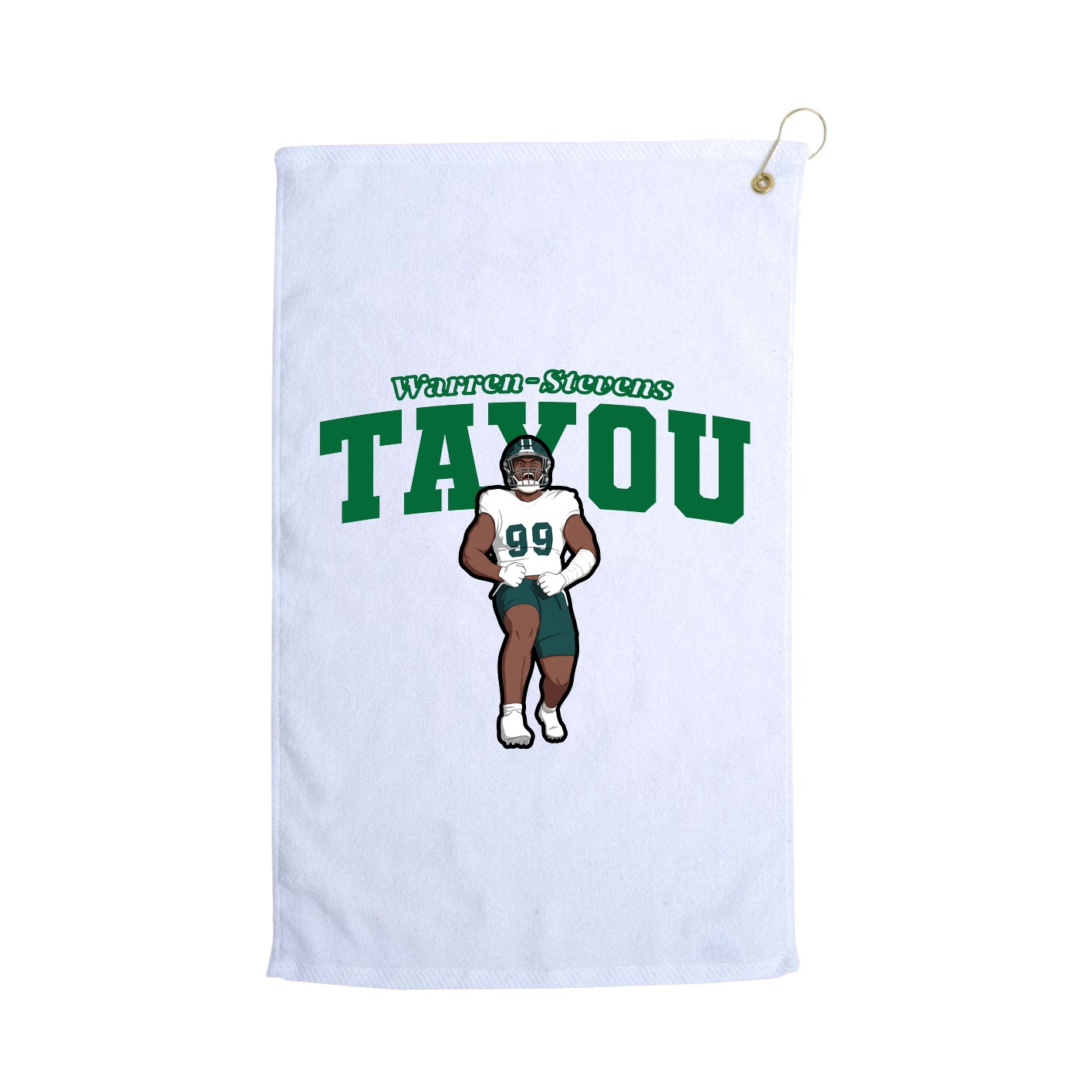 Golf Towel — Name Arch in White