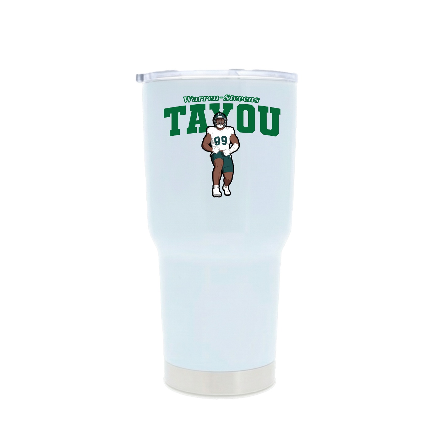 30oz Stainless Steel Tumbler — Name Arch in White