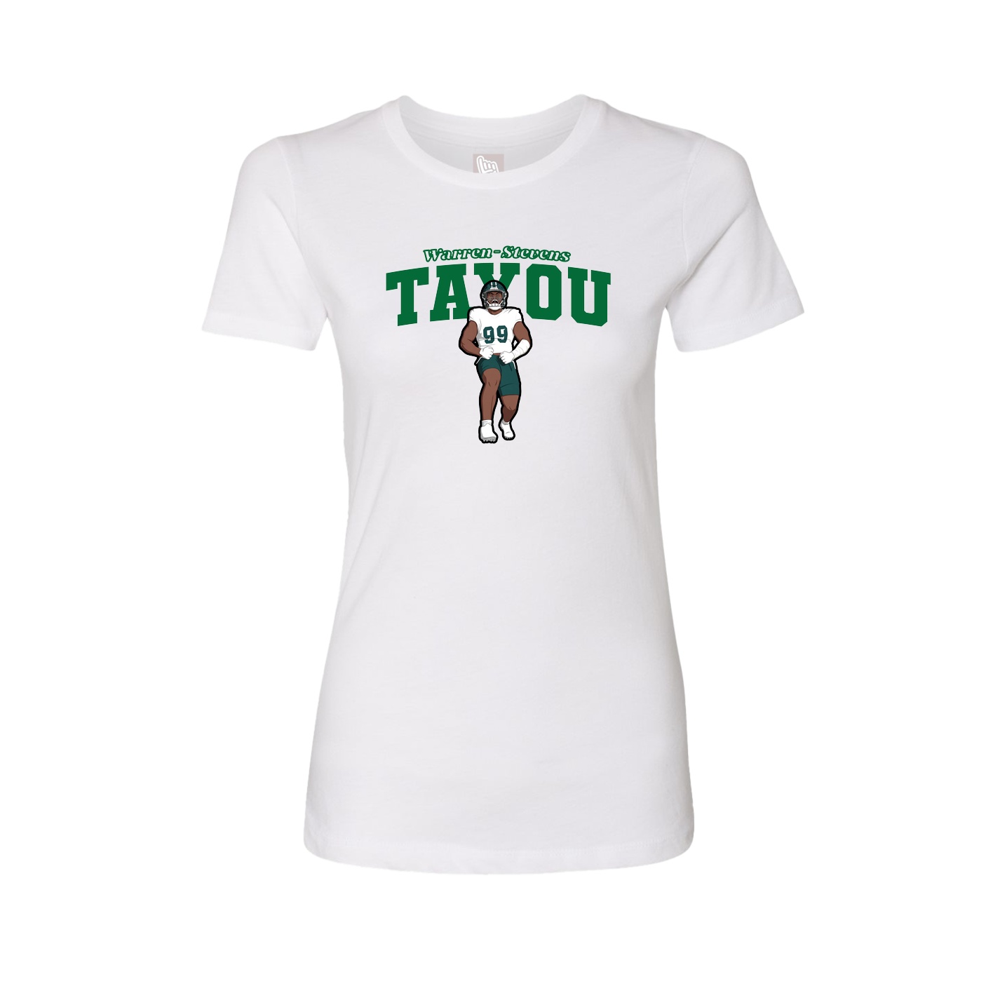 Womens Tee — Name Arch in White