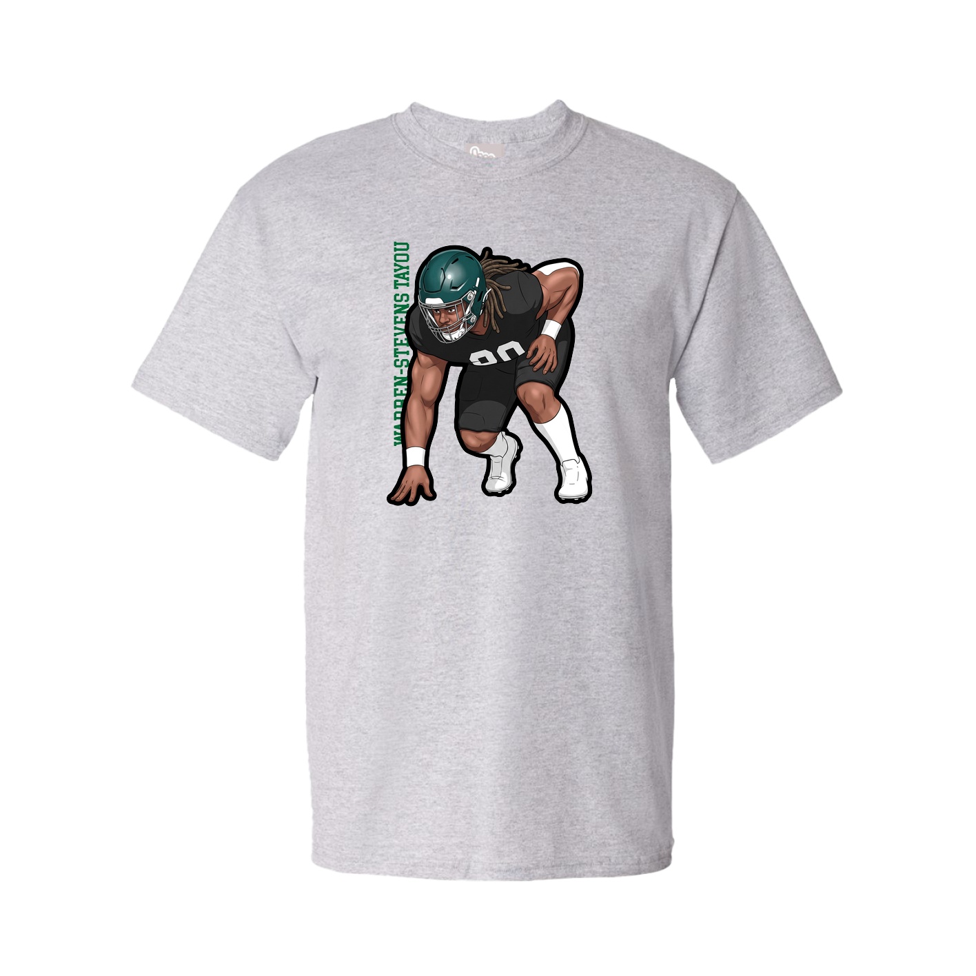 Tee — Name Vertical in Grey