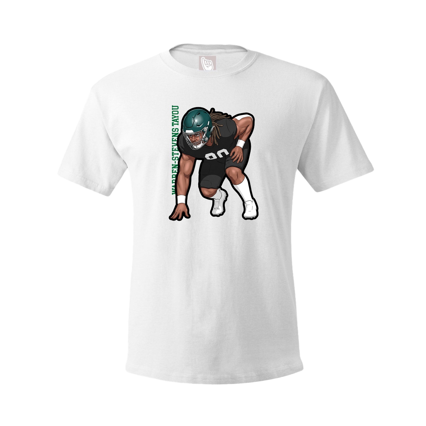 Tee — Name Vertical in White