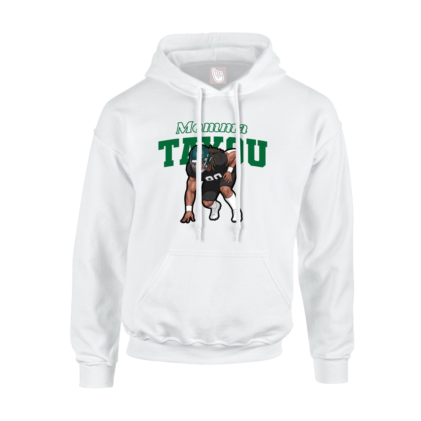 Youth Hoodie — Mothers Day Block in White