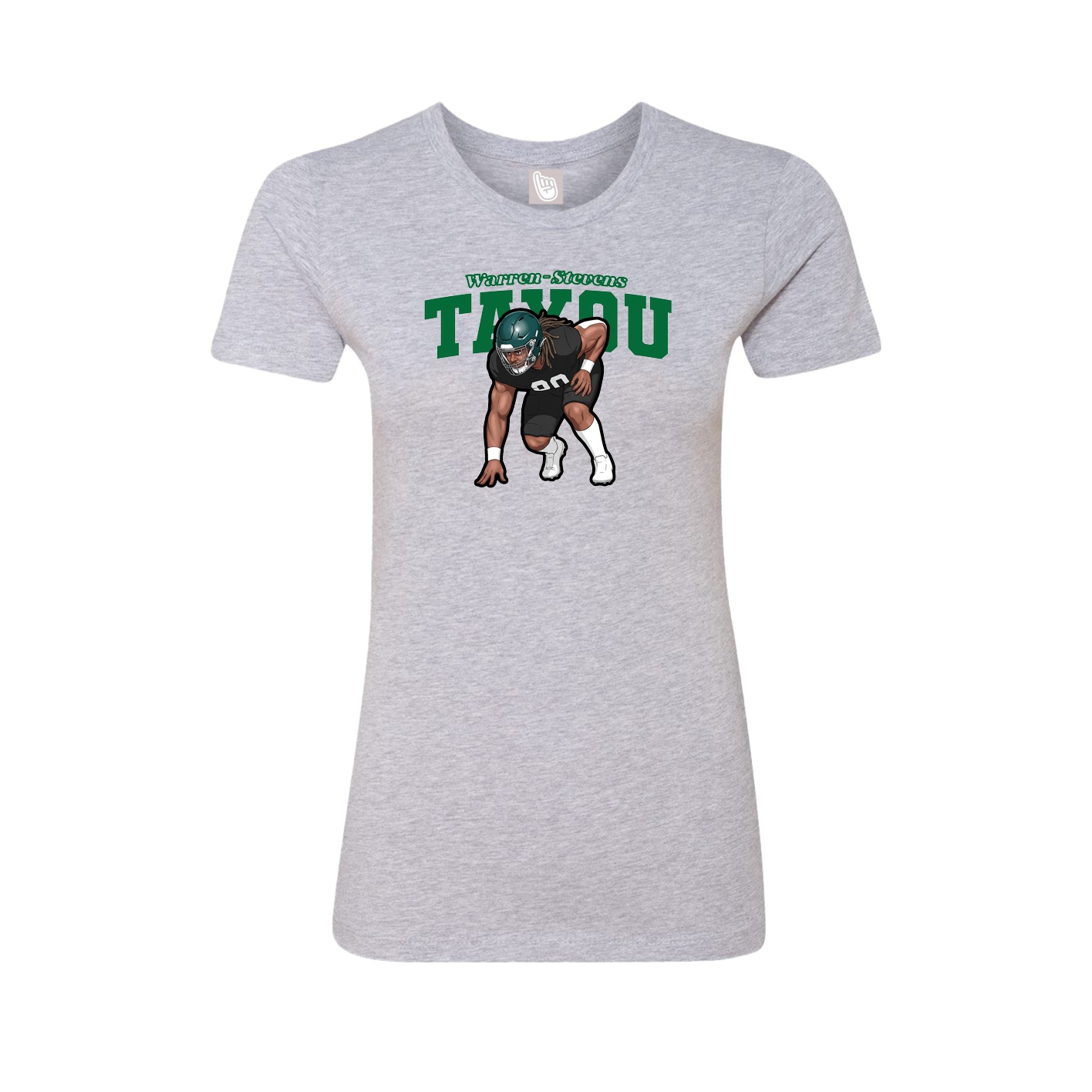 Womens Tee — Name Arch in Grey