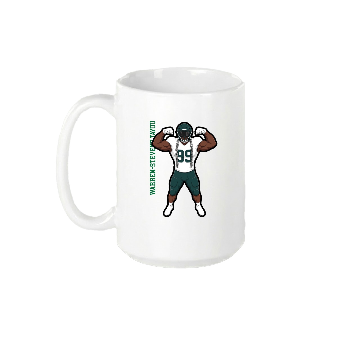 15oz Coffee Mug — Name Vertical in White