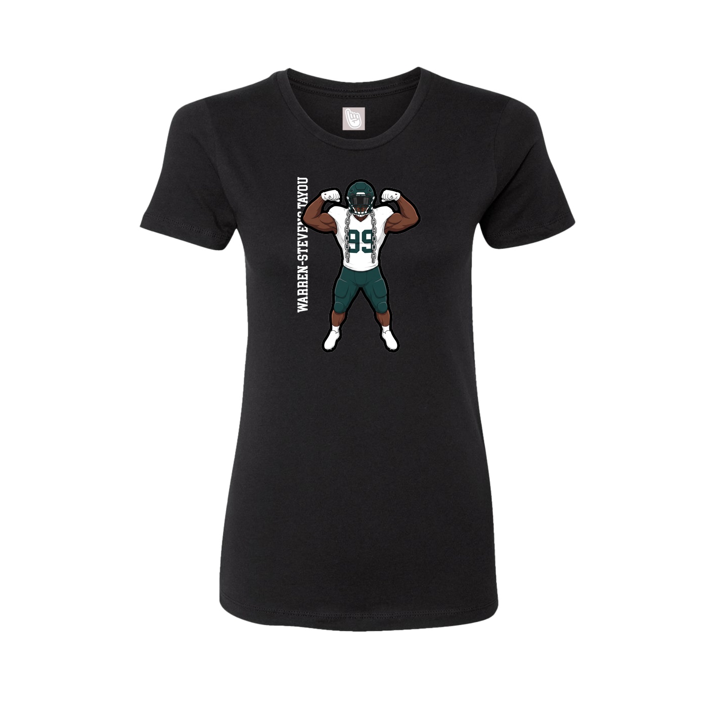 Womens Tee — Name Vertical in Black