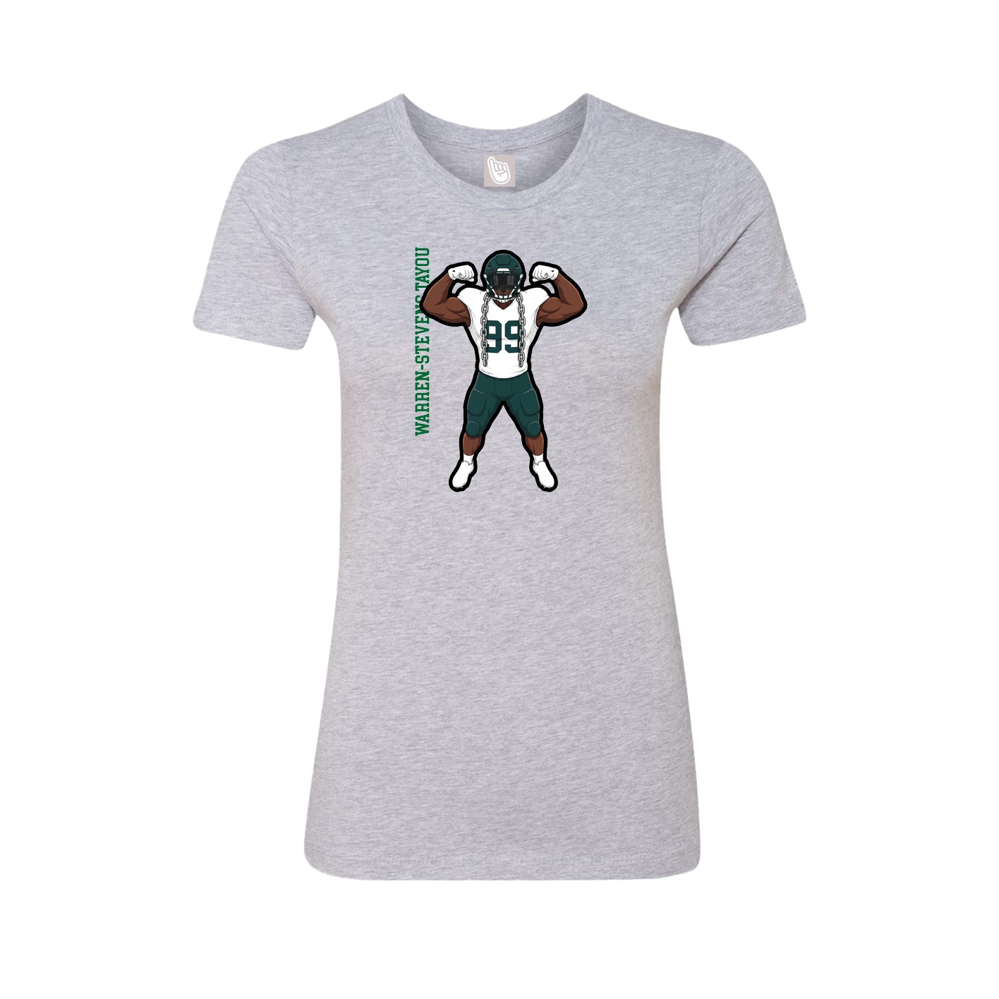 Womens Tee — Name Vertical in Grey