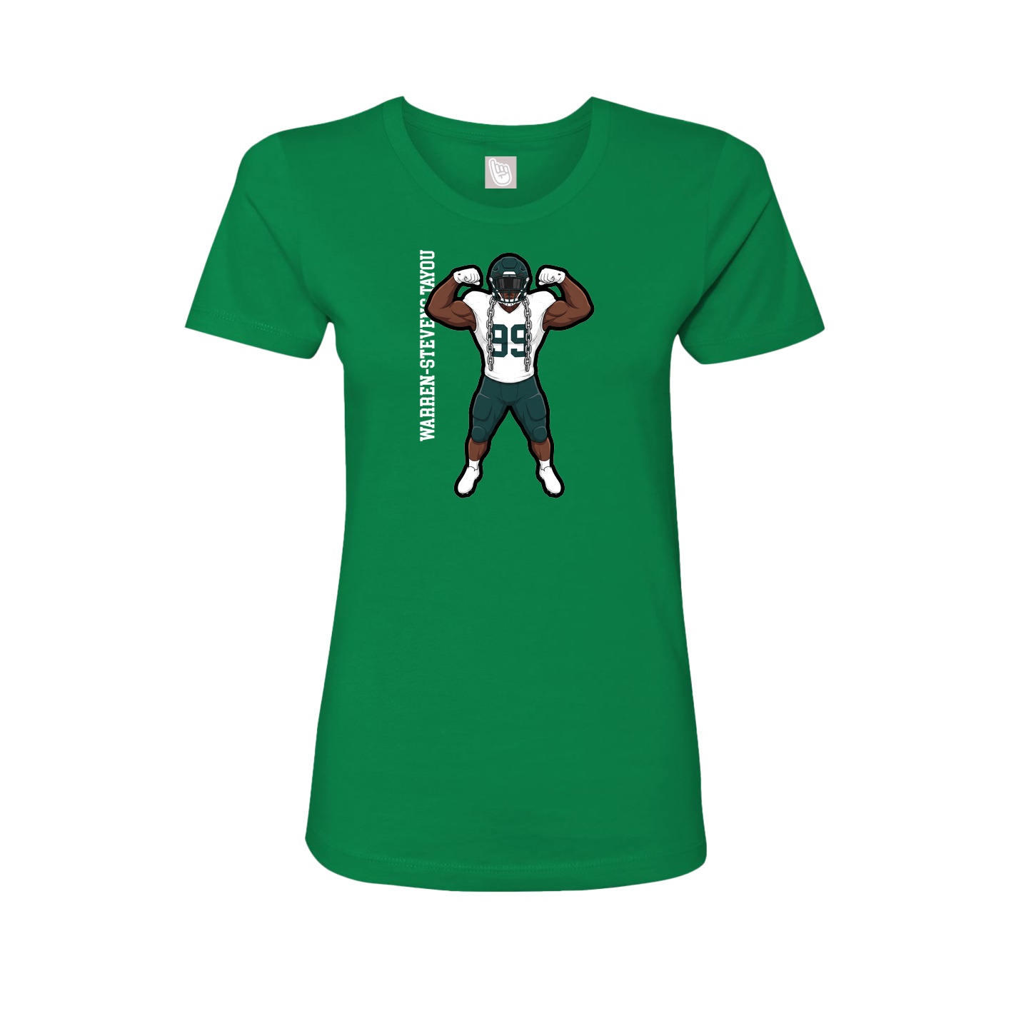 Womens Tee — Name Vertical in Green