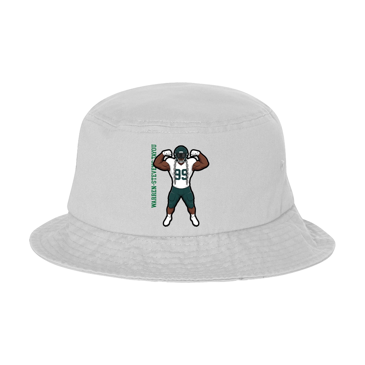 Bucket Cap — Name Vertical in White