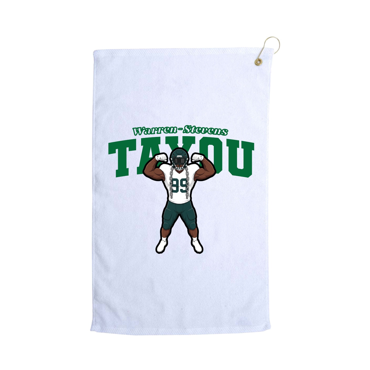 Golf Towel — Name Arch in White