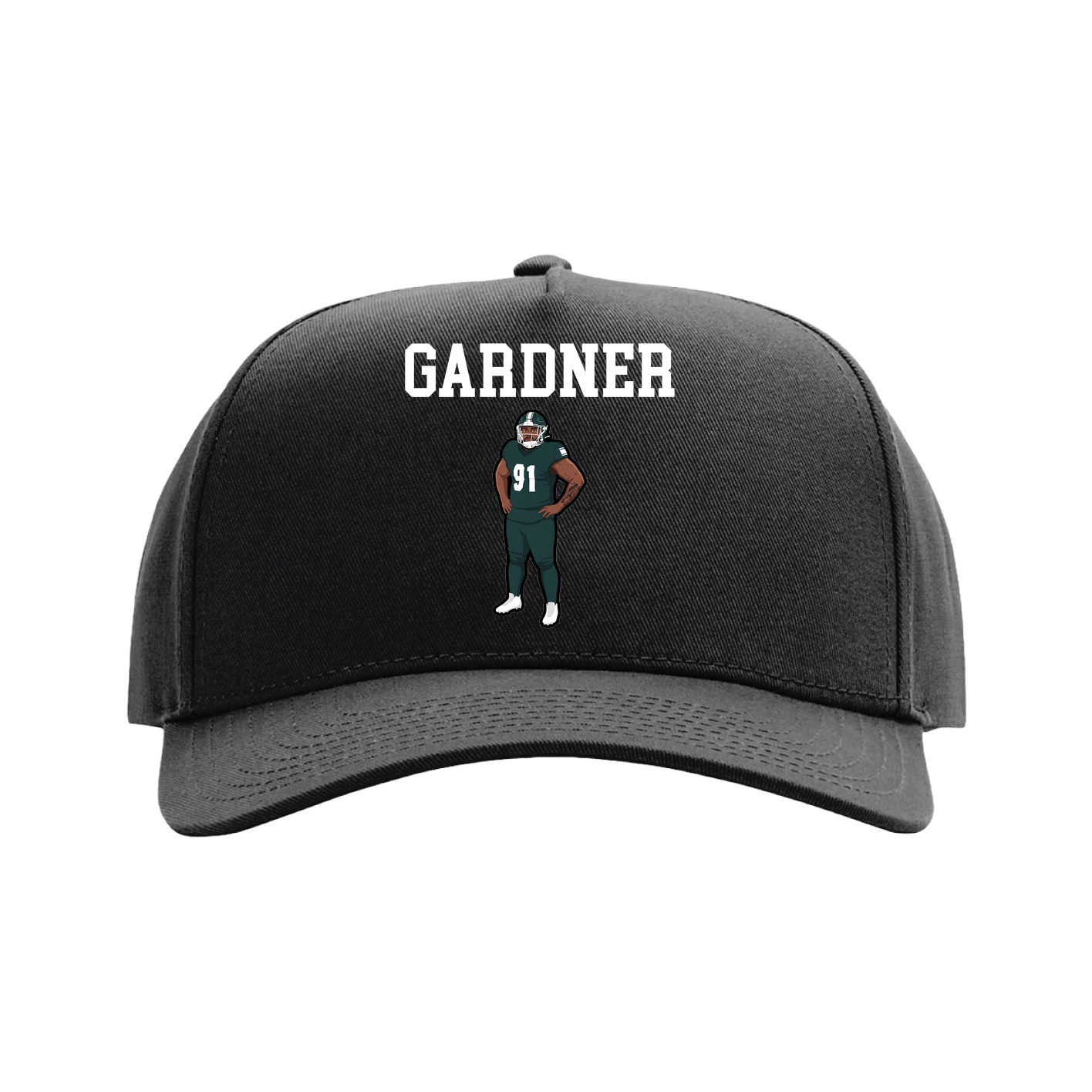 Full Fabric Five-Panel Champ Cap — Shirsey in Black