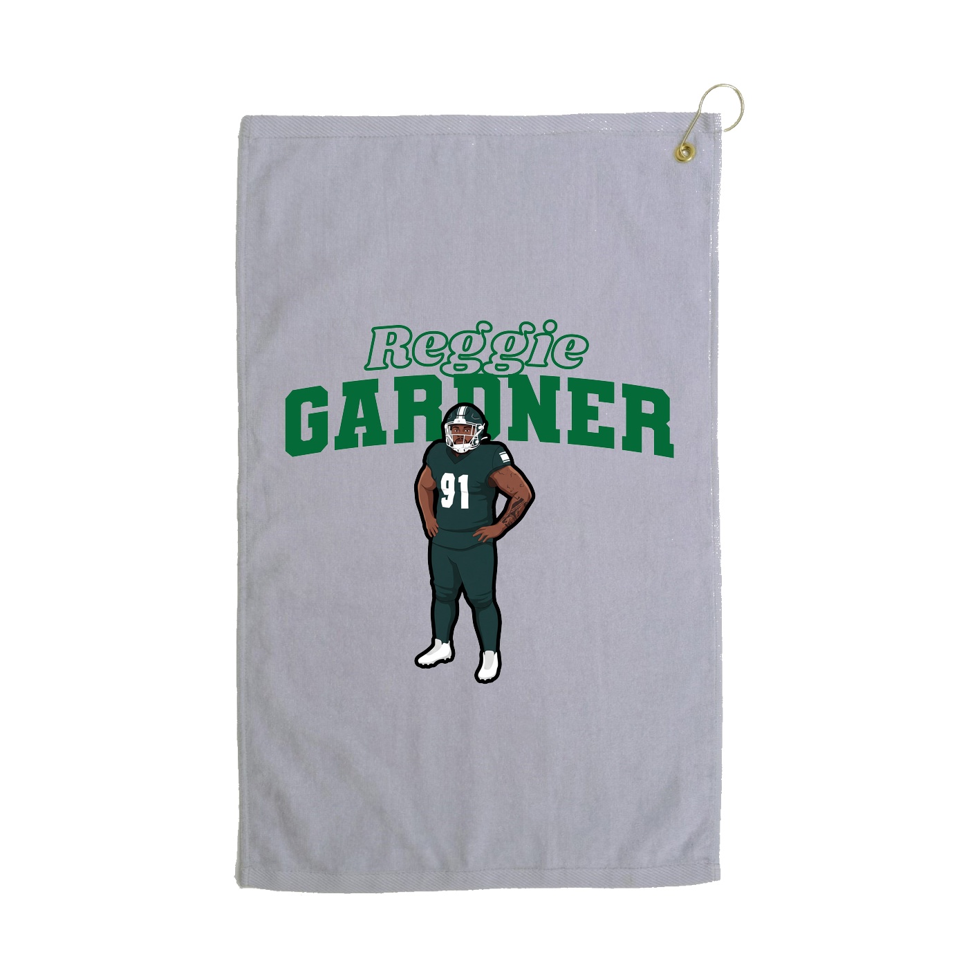 Golf Towel — Name Arch in Grey