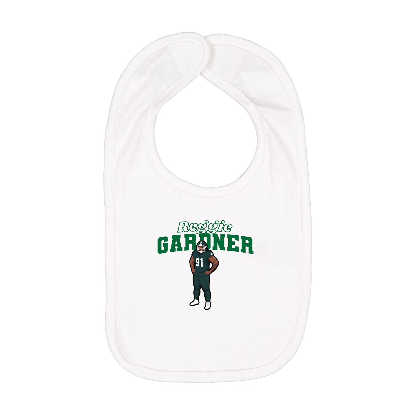 Infant Bib — Name Arch in White