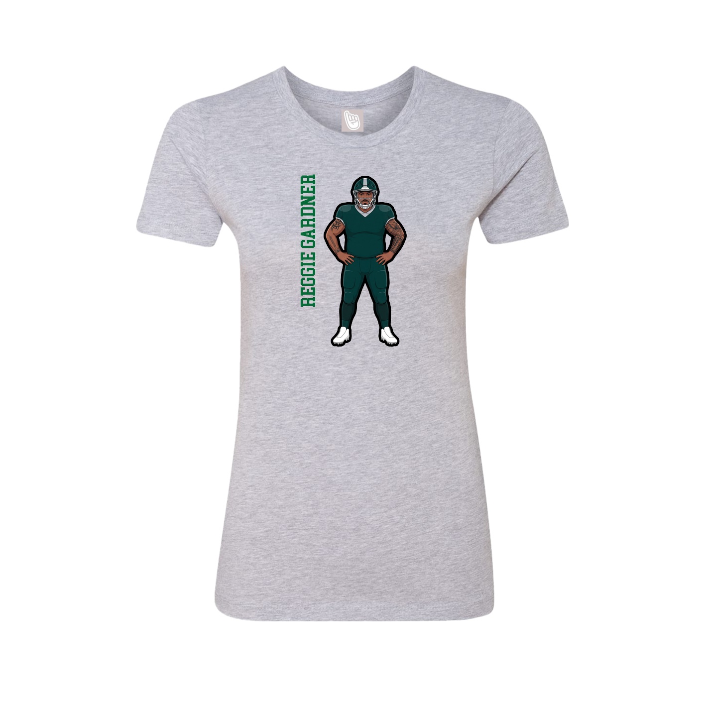 Fitted Women's Tee — Name Vertical in Grey