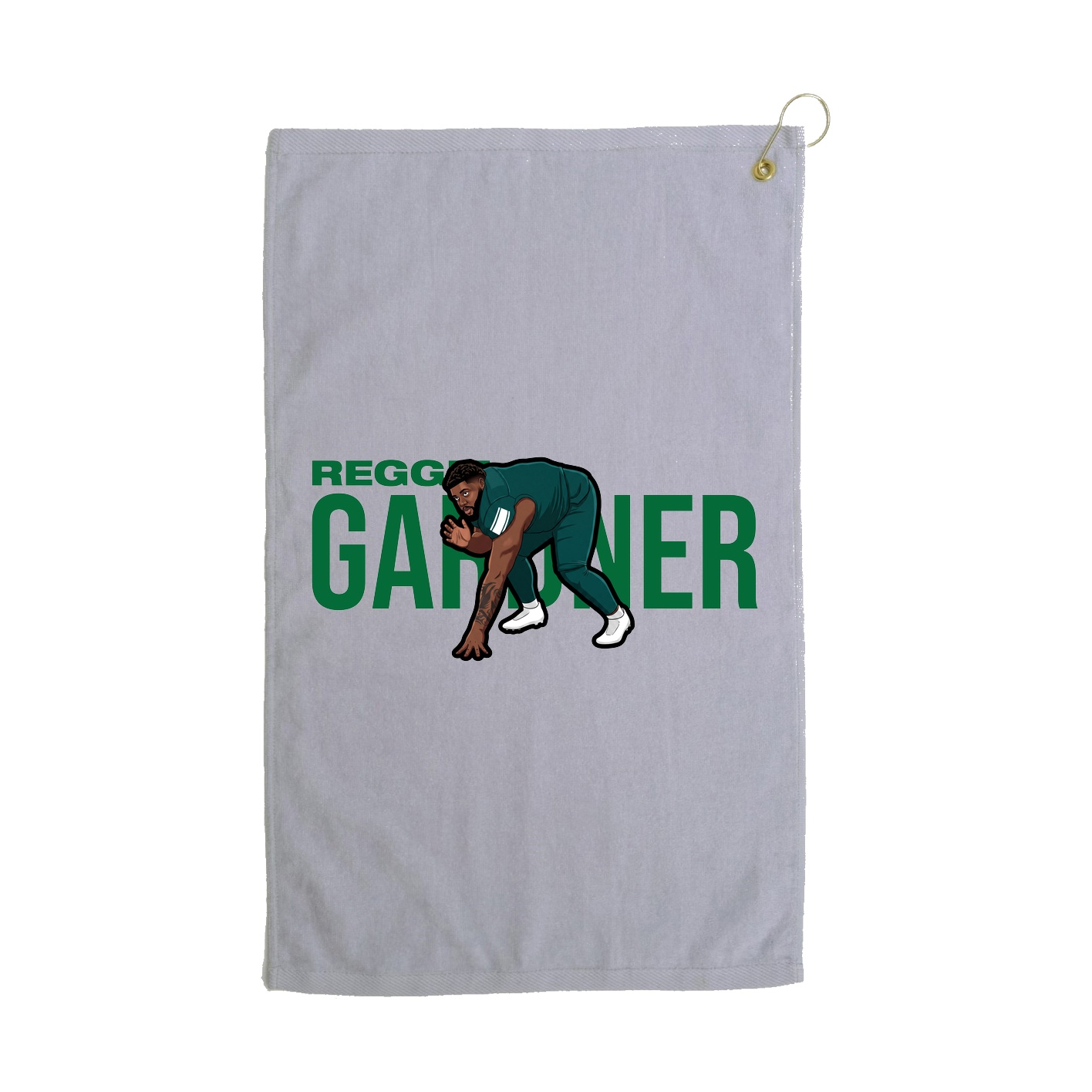 Golf Towel — Player Name in Grey