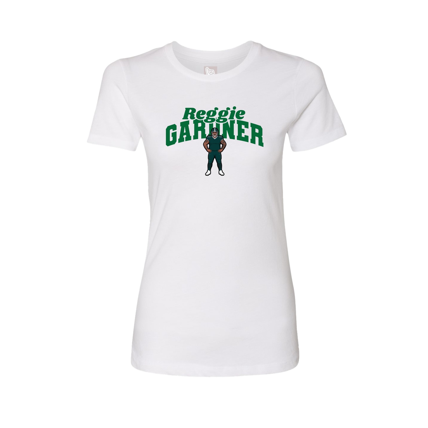 Fitted Women's Tee — Signature Arch in White