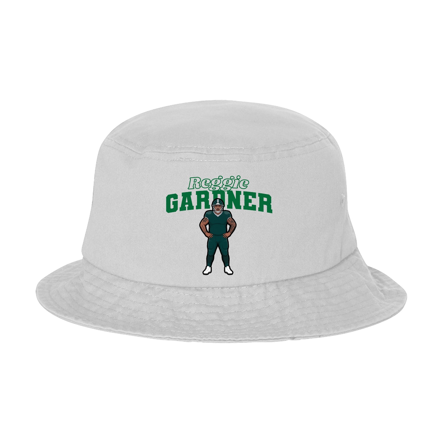 Bucket Cap — Name Arch in White