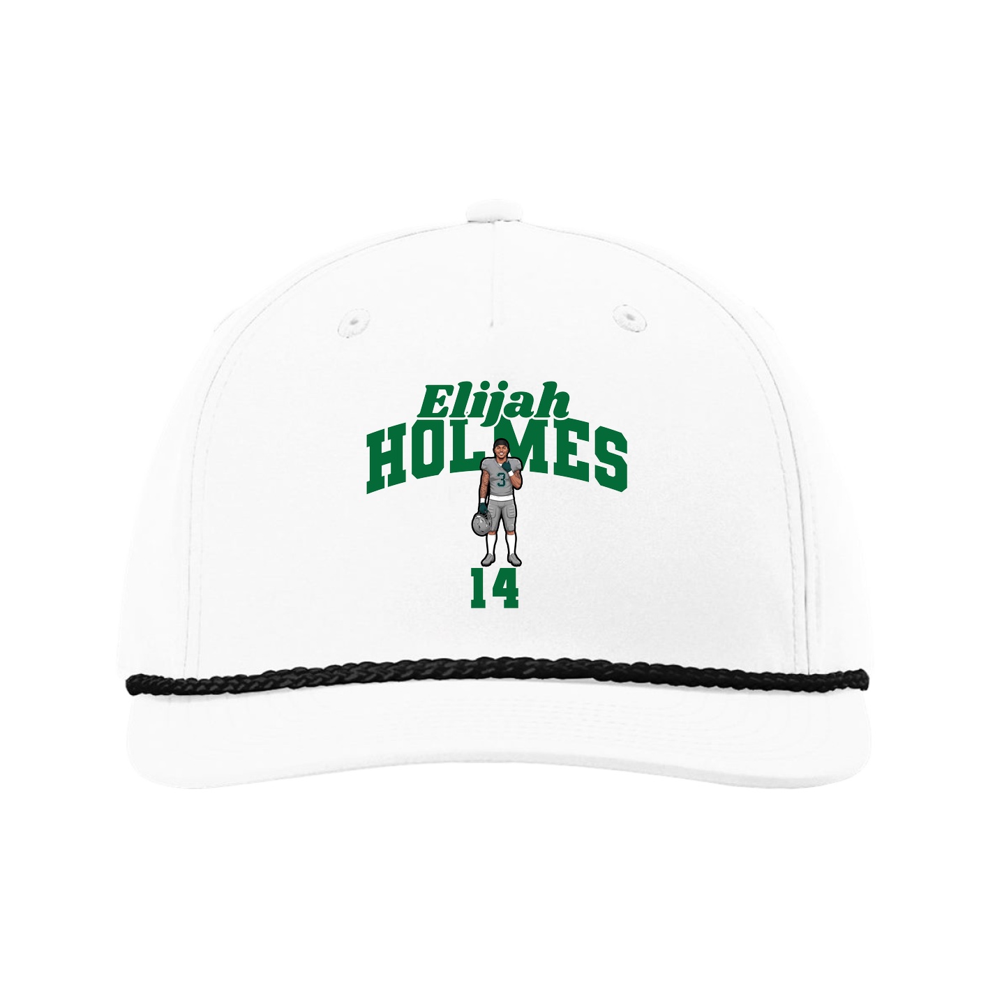 Five-Panel Classic Rope Cap — Signature Arch in White