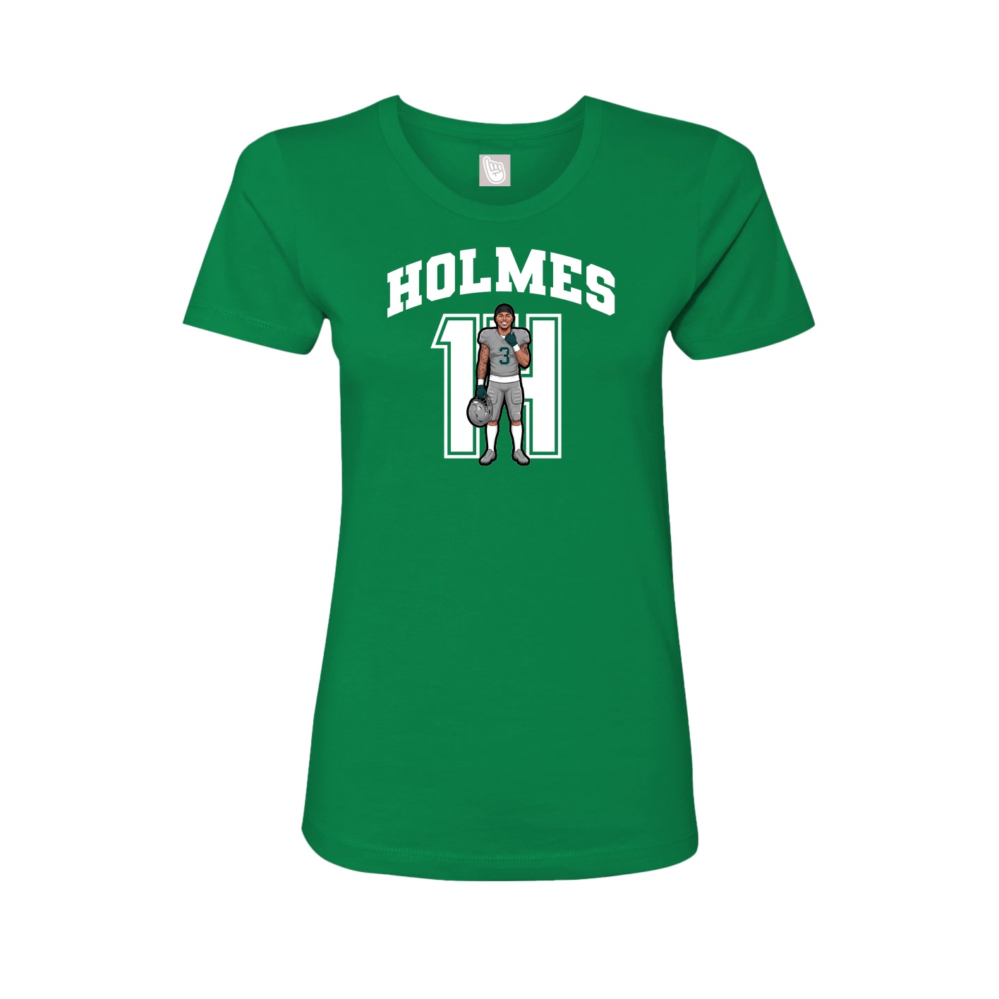 Fitted Women's Tee — Number in Green