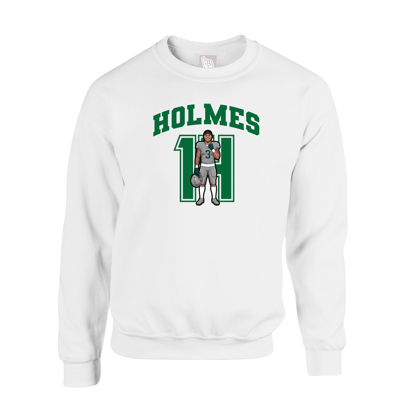 Fleece Crew — Number in White